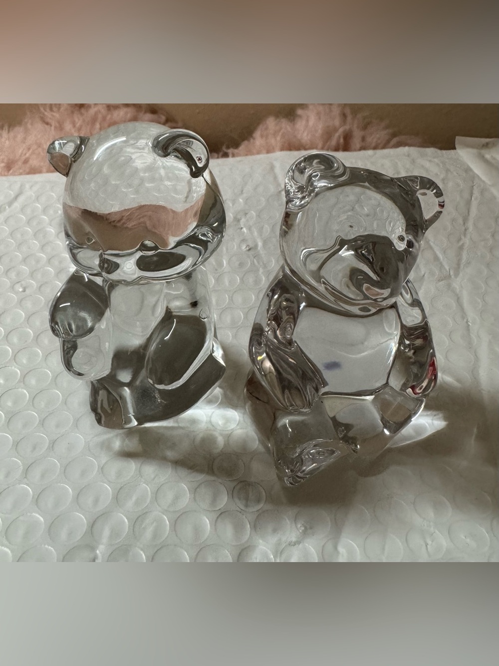 Vintage Princess House Clear Glass Bear Figurines -One